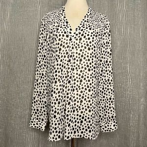 LIGHT spotted leopard popover blouse